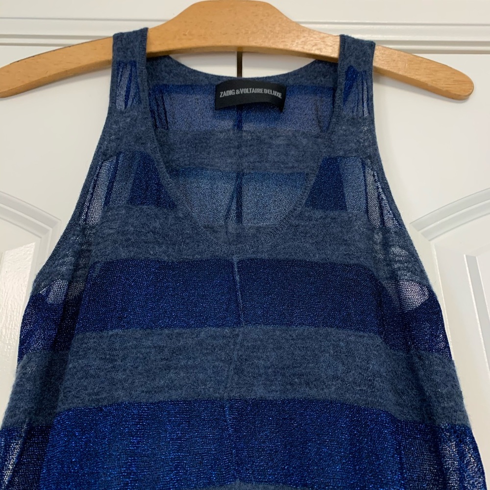 ❤️Zadig & Voltaire Sleeveless Knit Top Metallic M